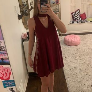 Blue Rain maroon dress with fun stitching!